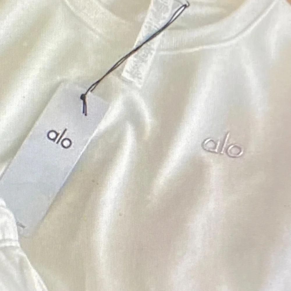 ALO Yoga White Crew Neck Sweater Size S
